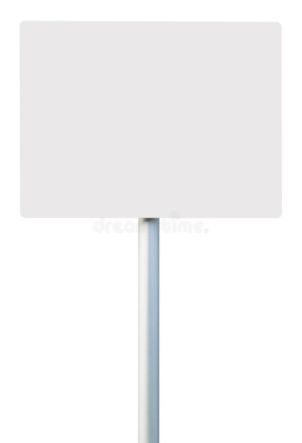Big Blank White Road Sign Isolated Stock Photo Image of message, pole