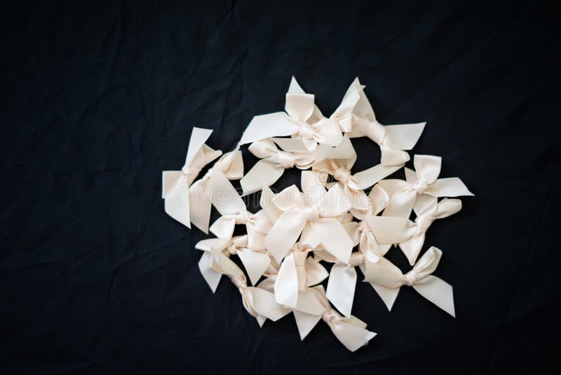 White Silk Ribbons on the Black Background Stock Image Image of xmas, textile 199914499