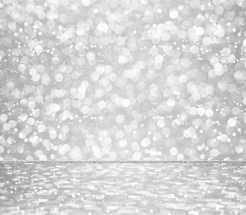 White Silver Glitter Bokeh Abstract Background Stock Image Image Of