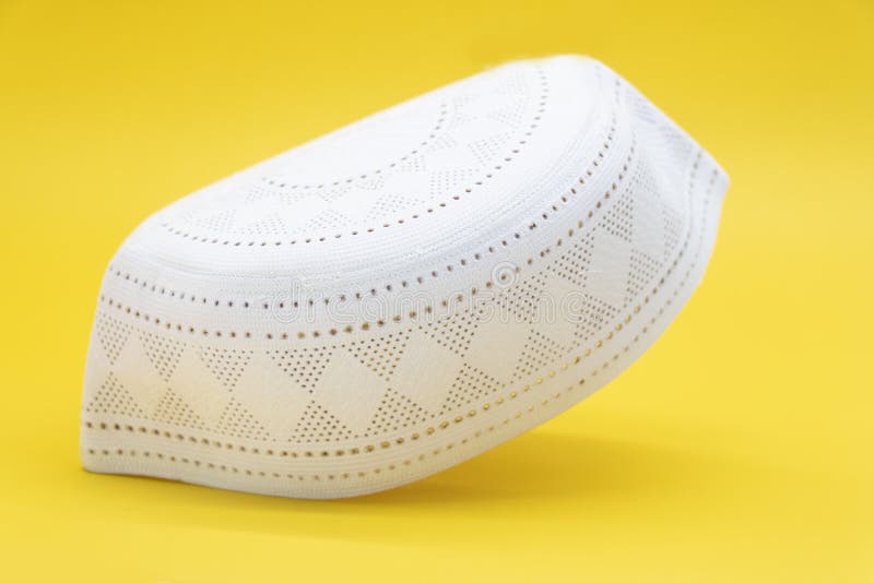 White Skullcap Usually Worn by Muslim Men, Selective Focus Stock Image