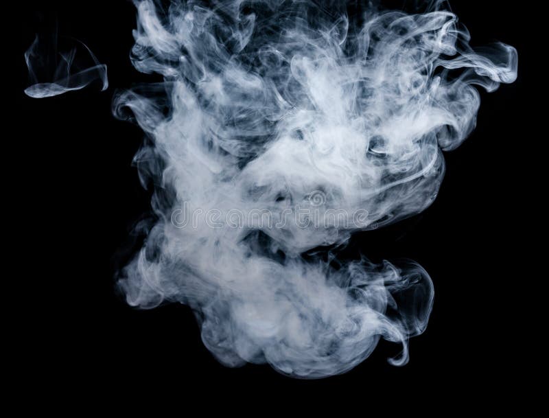 White Smoke on a Black Background. Screen Blend Mode. Stock Photo