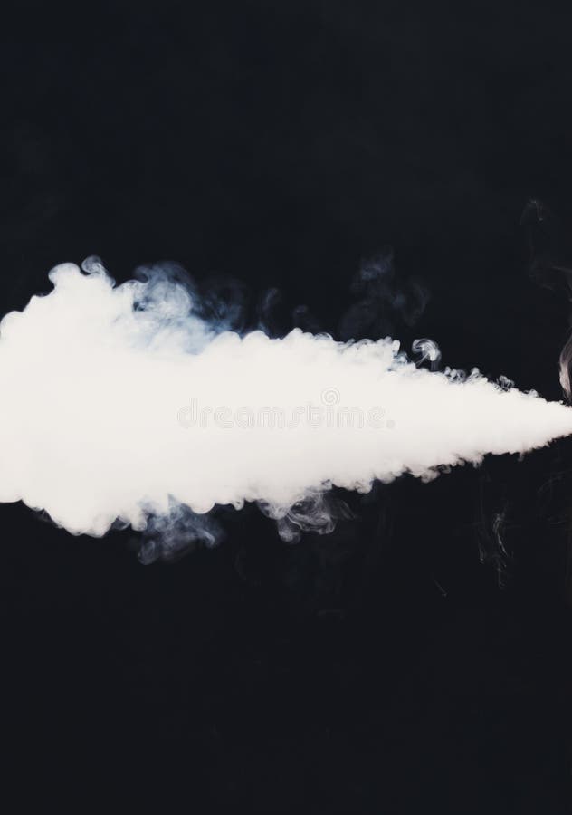 White vape smoke from e-cigarette on black background. Nicotine free smoking and vapor concept, copy space. White vape smoke from e-cigarette on black background. Nicotine free smoking and vapor concept, copy space
