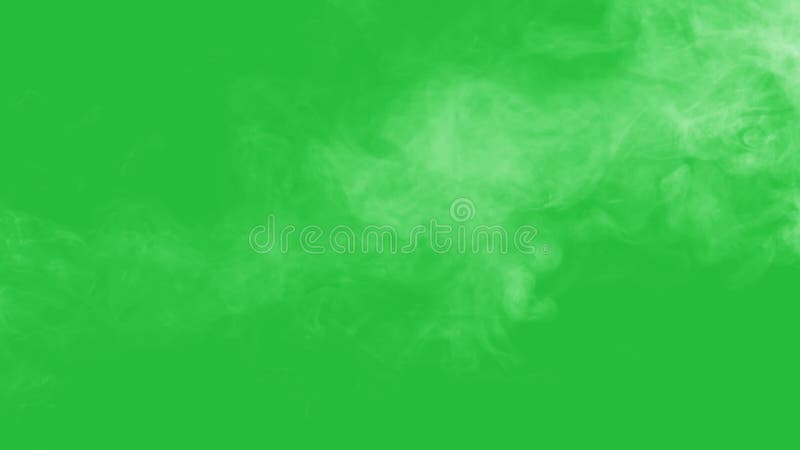 blowing steam with white smoke isolated on chroma key green screen