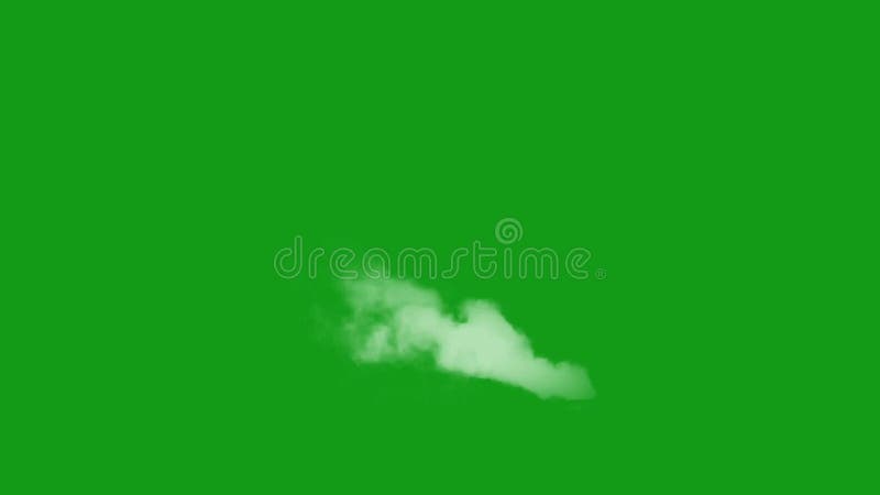 blowing steam with white smoke isolated on chroma key green screen