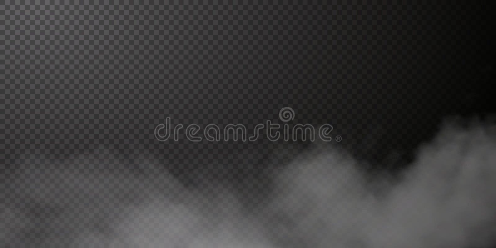 White transparent steam on dark background Vector Image