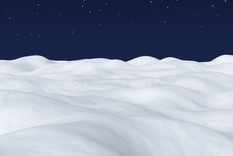 White snow field at night winter arctic landscape