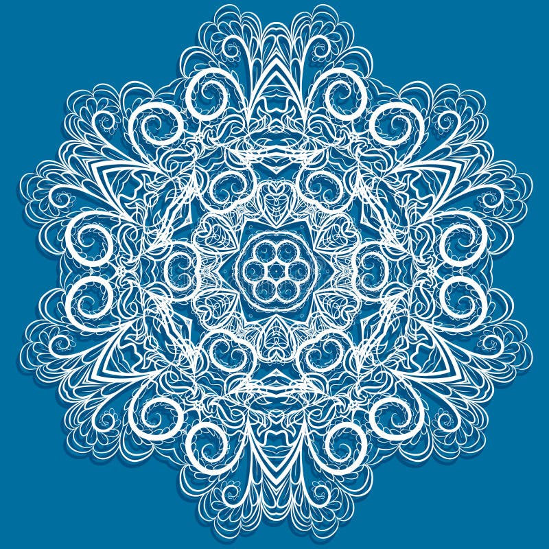 White snowflake on blue