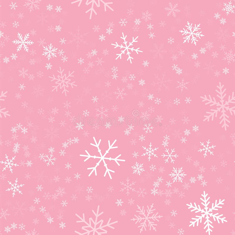 White Snowflakes Pattern on Pink Christmas. Stock Vector - Illustration ...