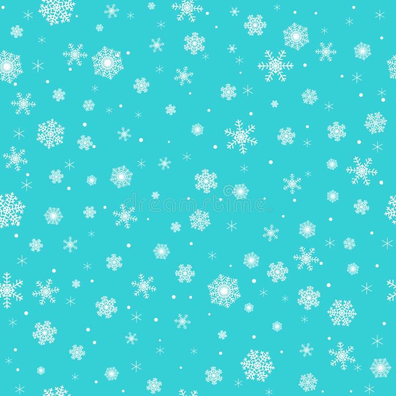 White snowflakes on turquoise background