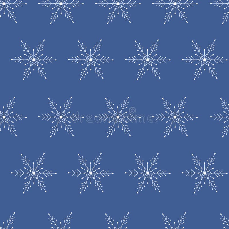 White Snowflakes On Dark Blue Background Stock Illustration