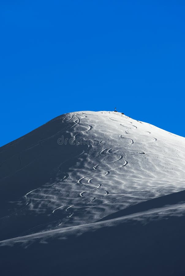 White snowy mountain. Hintertux, Austria