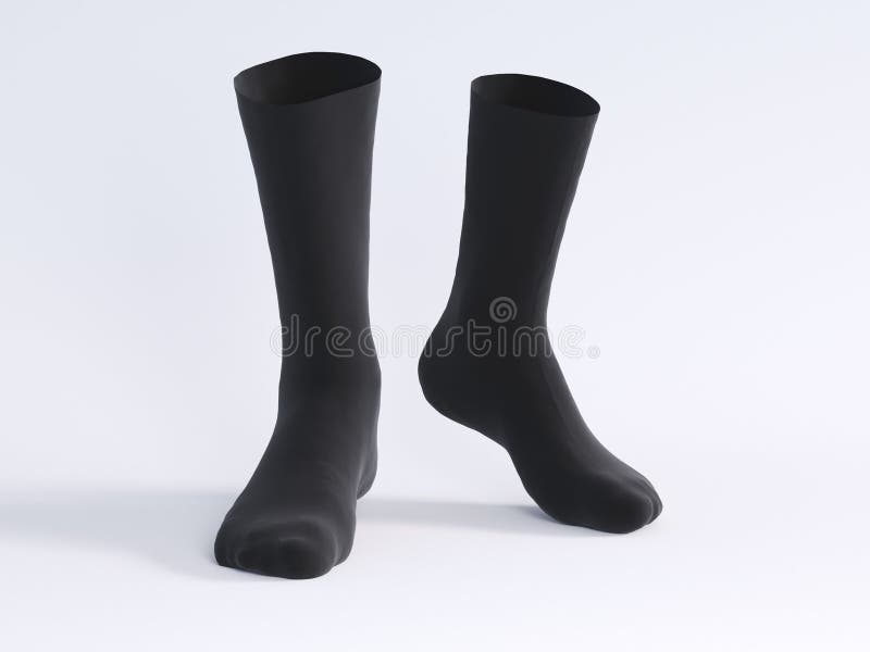 Download White Socks, Socks Mockup 3d Rendering Illustration Stock ...