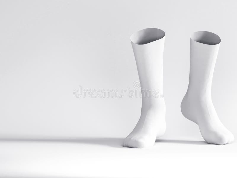Download White Socks, Socks Mockup 3d Rendering Illustration Stock ...