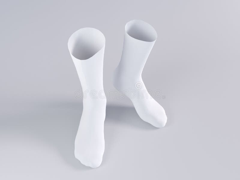 White Socks, Socks Mockup 3d Rendering Illustration Stock ...