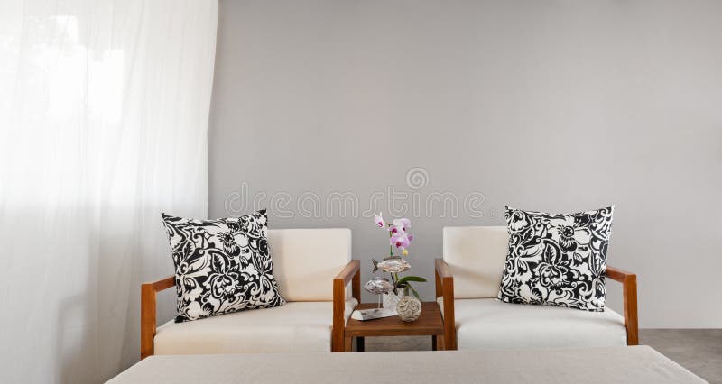 White sofa seat royalty free stock images