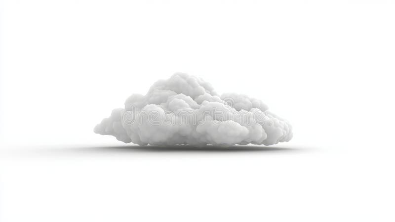 A white, soft cloud is shown in isolation on a transparent background stock illustration