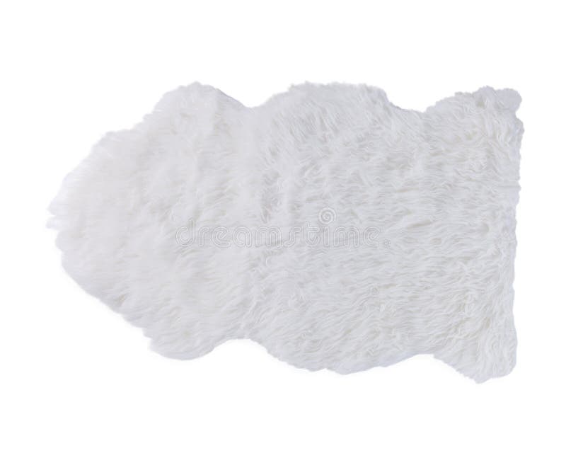 White soft fur carpet isolated