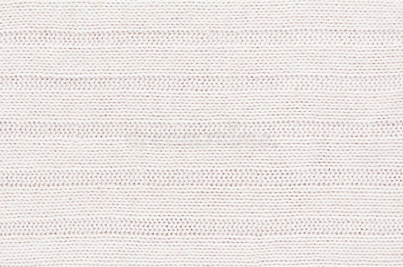 White soft knitted fabric texture with strips wale.