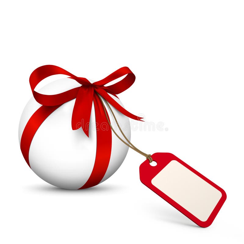 White Sphere with Red Bow and Blank Gift Coupon