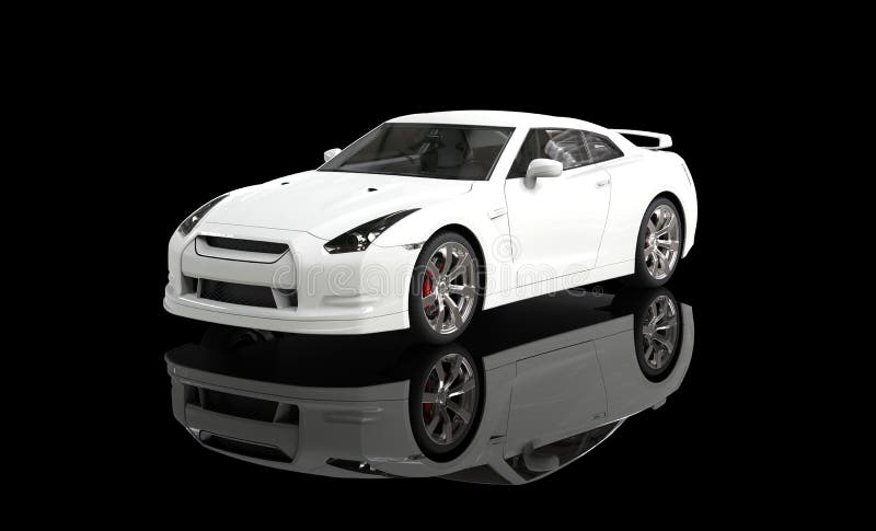 White Sports Car on Black Background Stock Image - Image of chrome,  drawing: 42658883