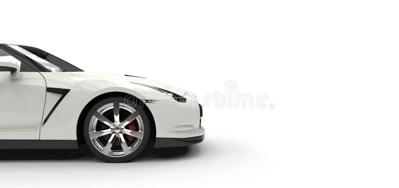 White Sports Car - Side View Stock Illustration - Illustration of ...