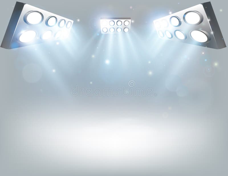 White Spotlight Lights Background Stock Vector Illustration of