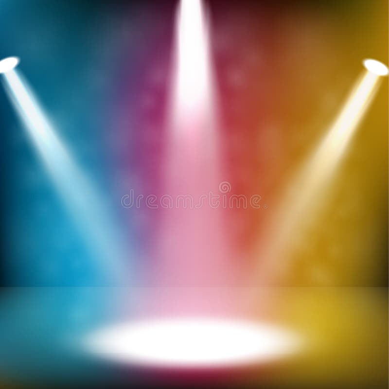 White Spotlight Shining on Colorful Background Stock Vector