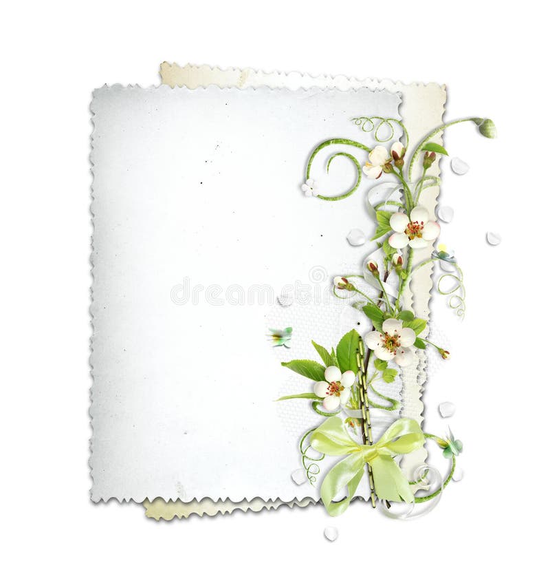 White spring frame with apple tree flowers stock illustration