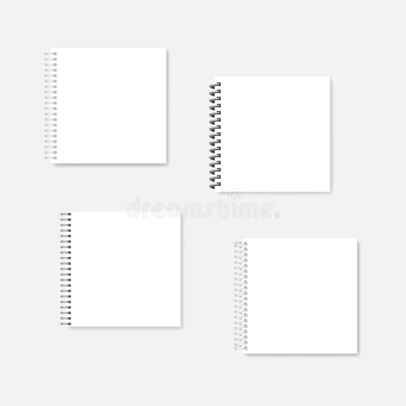 Mock Up Of Black And White Notebooks Notepad On A Spiral