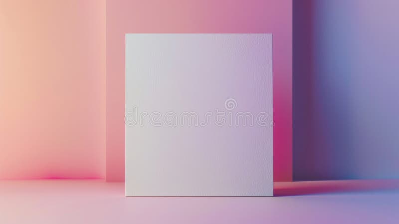 White square canvas with pastel gradient background, abstract minimalism concept