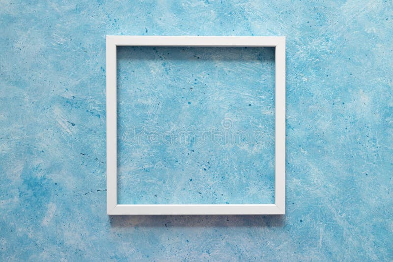 White square picture frame mock-up with copy space for yout text or image on top of light blue background stock images White square picture frame mock-up with copy space for yout text or image on top of light blue background stock images