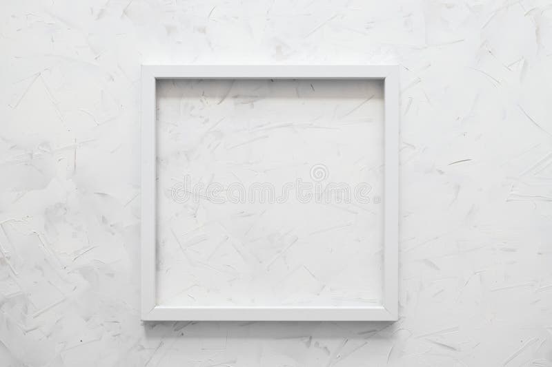 White square picture frame mock-up with copy space for yout text or image on top of white background stock photo White square picture frame mock-up with copy space for yout text or image on top of white background stock photo