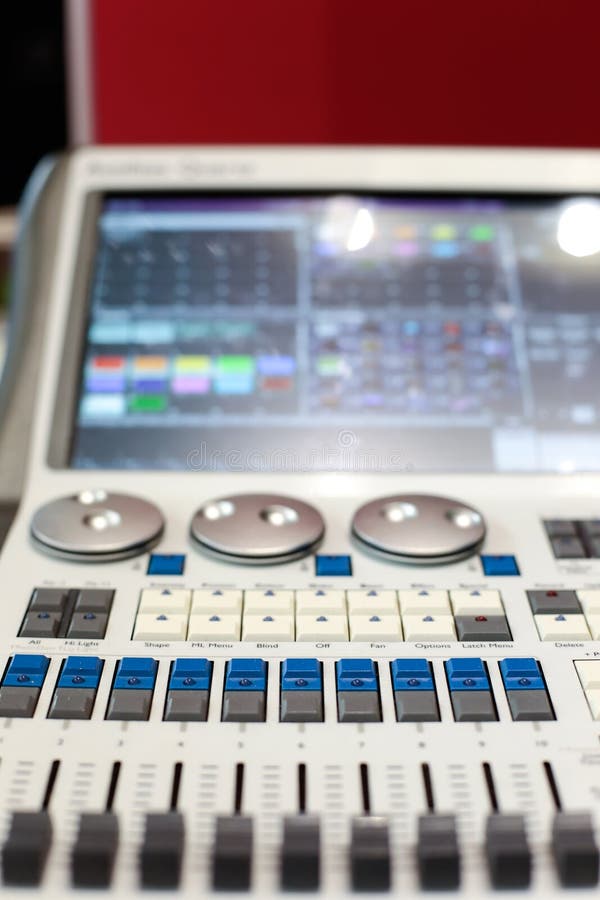 White stage controller sliders royalty free stock images
