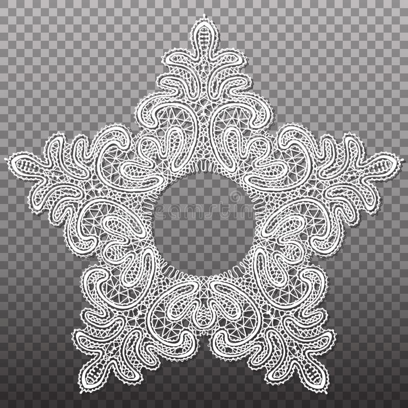 White star lace tapestry pattern. Vector isolated abstract intricate texture stock illustration