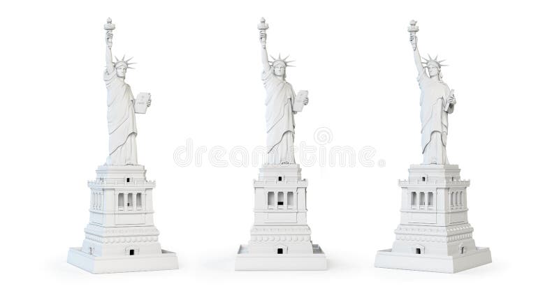 White Statue of liberty isolated. 