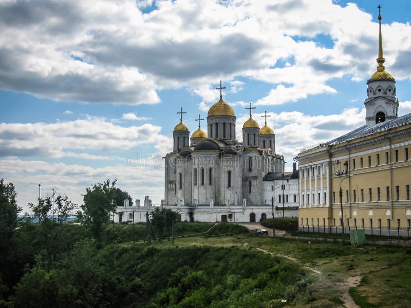 White stone church, Vladimir, Russia stock image