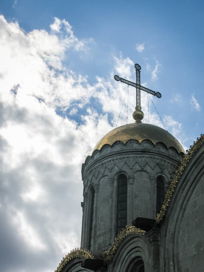 White stone church, Vladimir, Russia royalty free stock photography