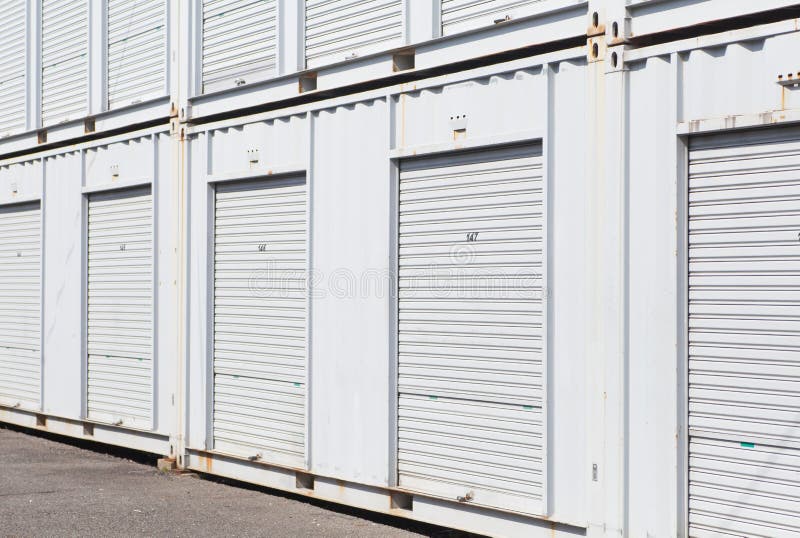 White storage unit stock photo. Image of modern, office 53449826