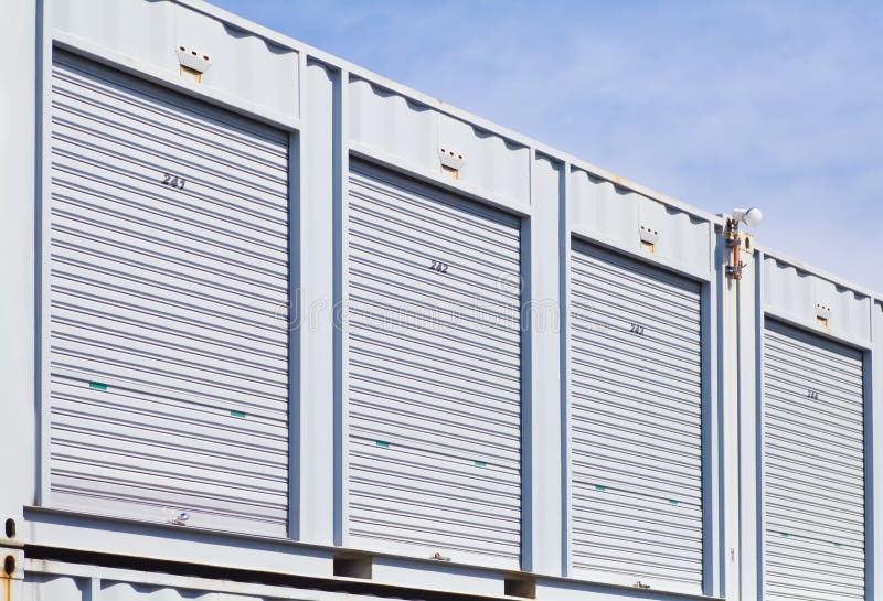 White storage unit stock image. Image of commercial, building 52601047