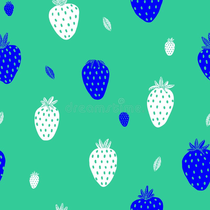 White Strawberry Mint background vector illustration