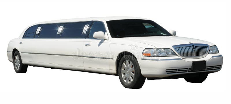 White stretched limousine