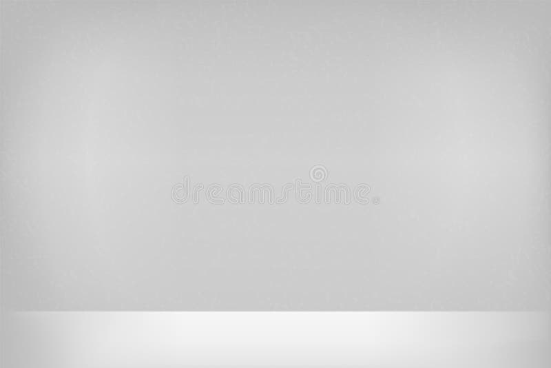 White studio background. Abstract empty room with soft light for product. Simple grey neutral backdrop. Line horizon. Gray gradien stock illustration