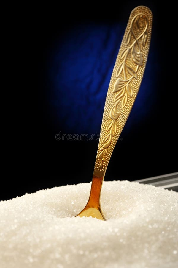 White sugar and spoon stock image. Image of utensil, refined 37660713