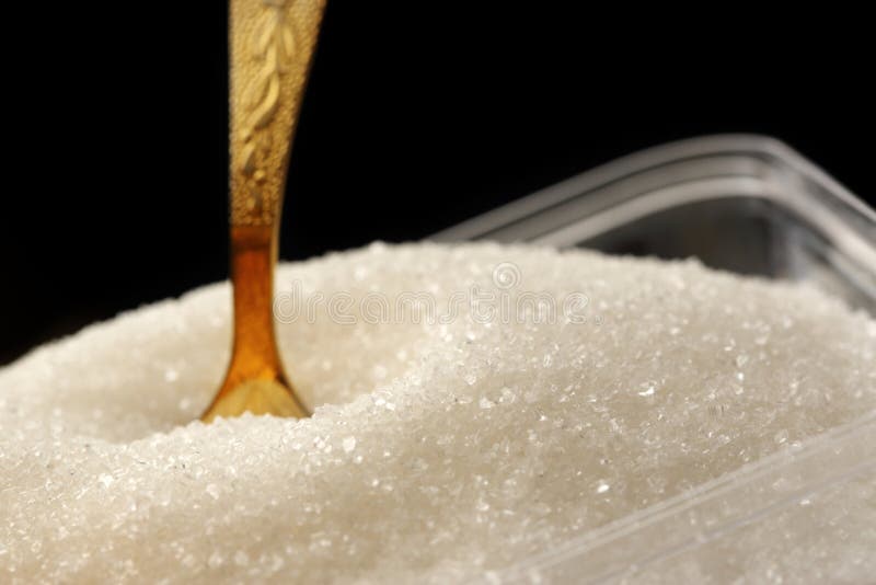 White sugar and spoon stock photo. Image of sugar, pile 37660792