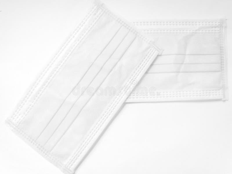 White Surgical Face Mask on White Background, Health Care Concept and ...