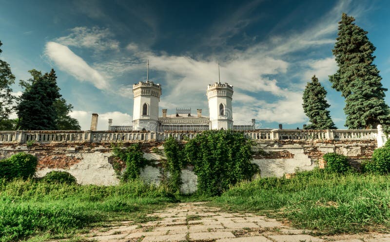 White Swan castle in Sharivka park, Kharkiv region