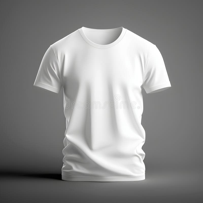 White T-shirt Isolated on Gray Background. 3d Rendering Stock ...