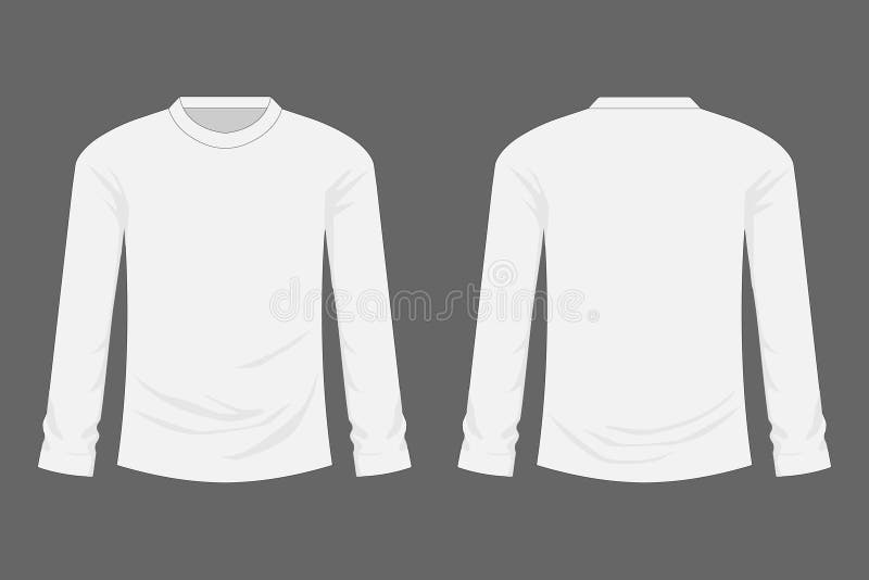 White T Shirt Long Sleeve Mockup Stock Illustration - Illustration of ...