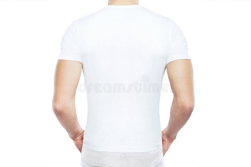plain white t shirt back view