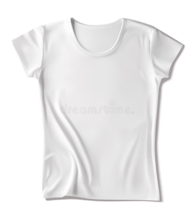 White T Shirt Mockup Design Template Realistic Blank T Shirt With Shadow Isolated On White Background Stock Vector Illustration Of Realistic Front 216536909